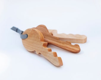 Wooden Toddler Key Set Teether Baby Shower Gift