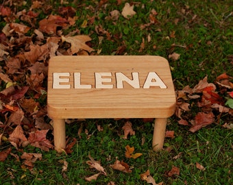 Wooden Name Puzzle Stool | Toddler Kids Stool | Wooden Bench | Personalized Gift | Baby Gift