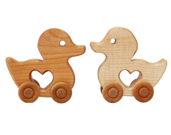 Duck push toy | Wooden duck | Wooden Car | Easter | Toddler gift | baby shower