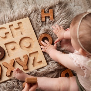 Wooden Alphabet Puzzle Letters Learning Tool image 4