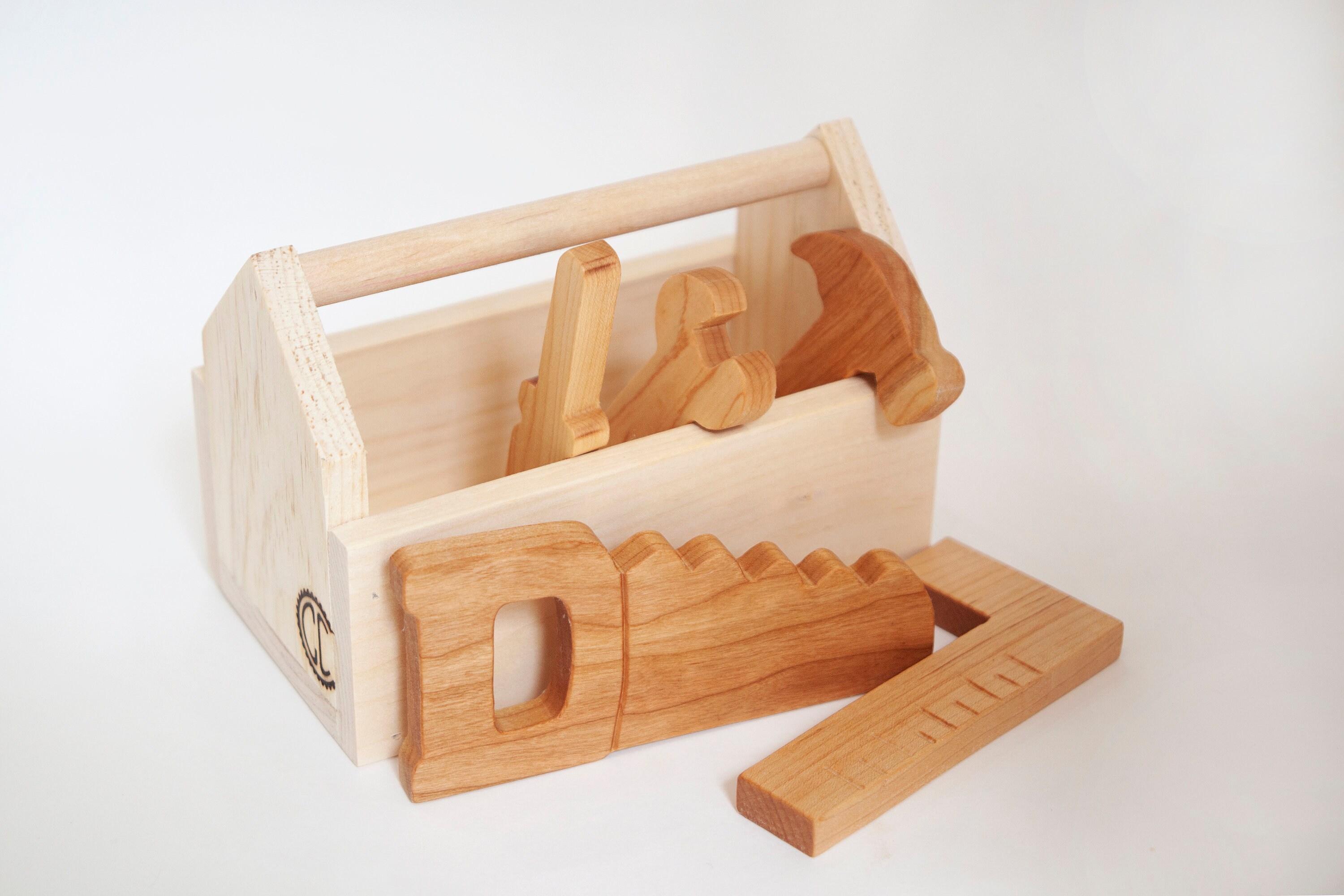 Wooden toy toolbox Children's tools Toddler tool kit Etsy