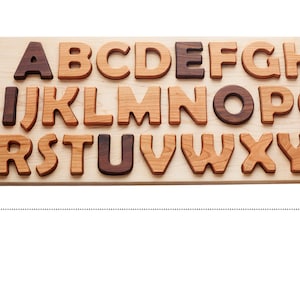 Wooden Alphabet Puzzle Letters Learning Tool image 9