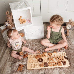 Wooden Alphabet Puzzle Letters Learning Tool image 7