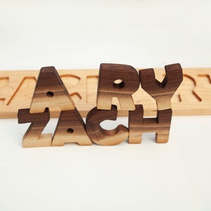 Personalized Wooden Name Puzzle Toy for Toddler Birthday Gift for Kids image 5