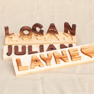 Personalized Wooden Name Puzzle Toy for Toddler Birthday Gift for Kids image 1