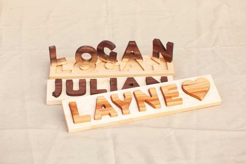 Personalized Wooden Name Puzzle Toy for Toddler Birthday Gift for Kids image 1