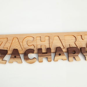 Personalized Wooden Name Puzzle Toy for Toddler Birthday Gift for Kids image 3