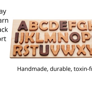 Wooden Alphabet Puzzle Letters Learning Tool image 8