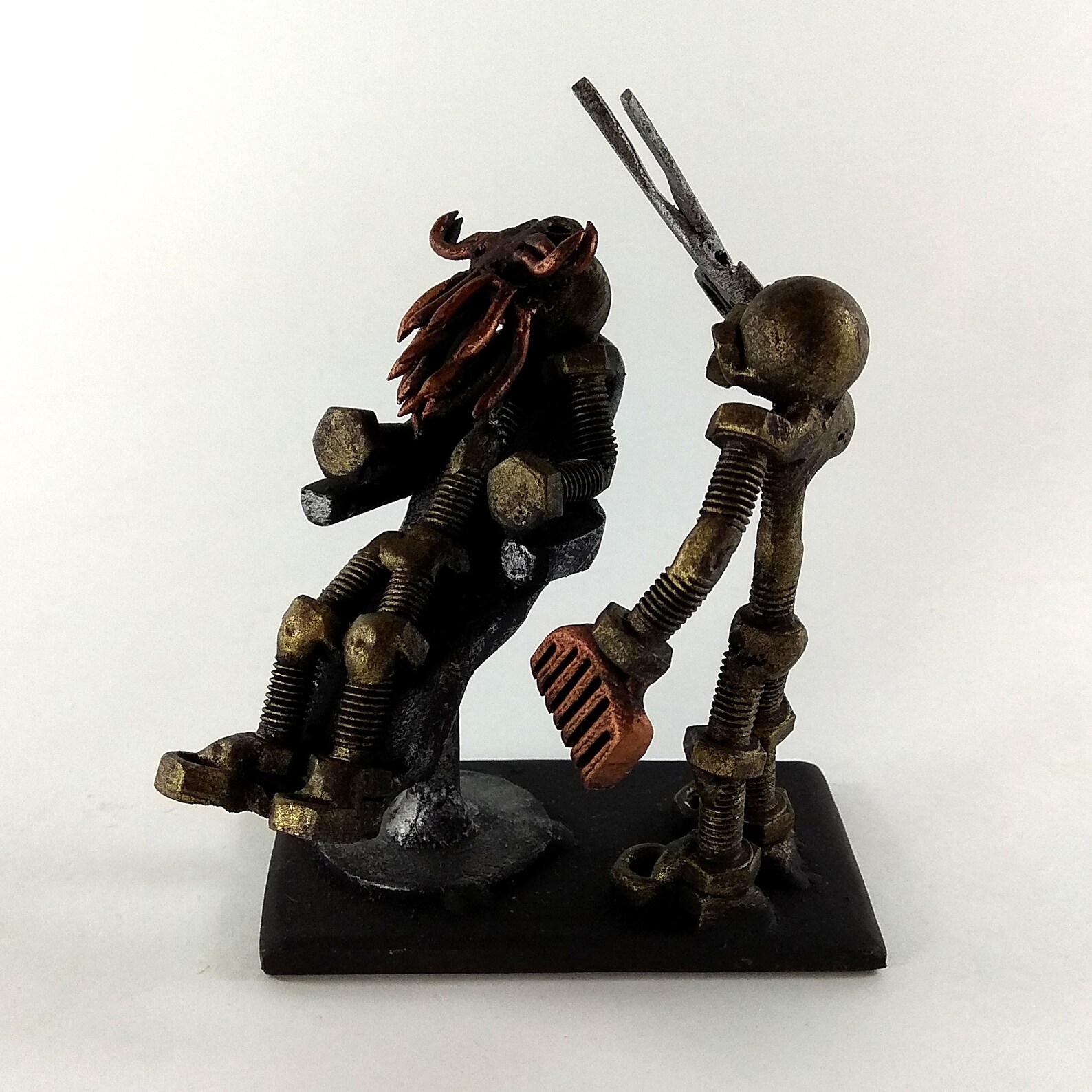 Metal Sculpture Barber Hairdreser Model Recycled Art Gift for Etsy