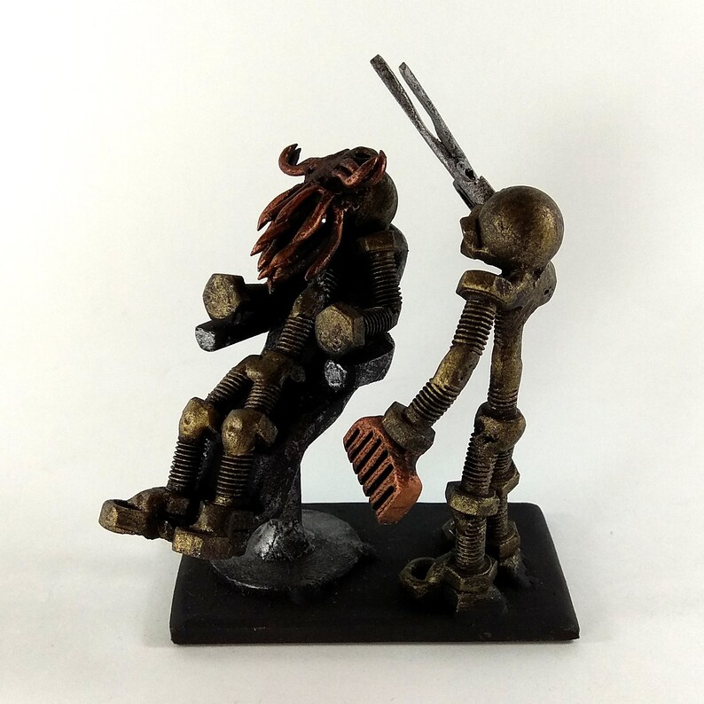 Metal Sculpture Barber Hairdreser Model Recycled Art Gift for Etsy