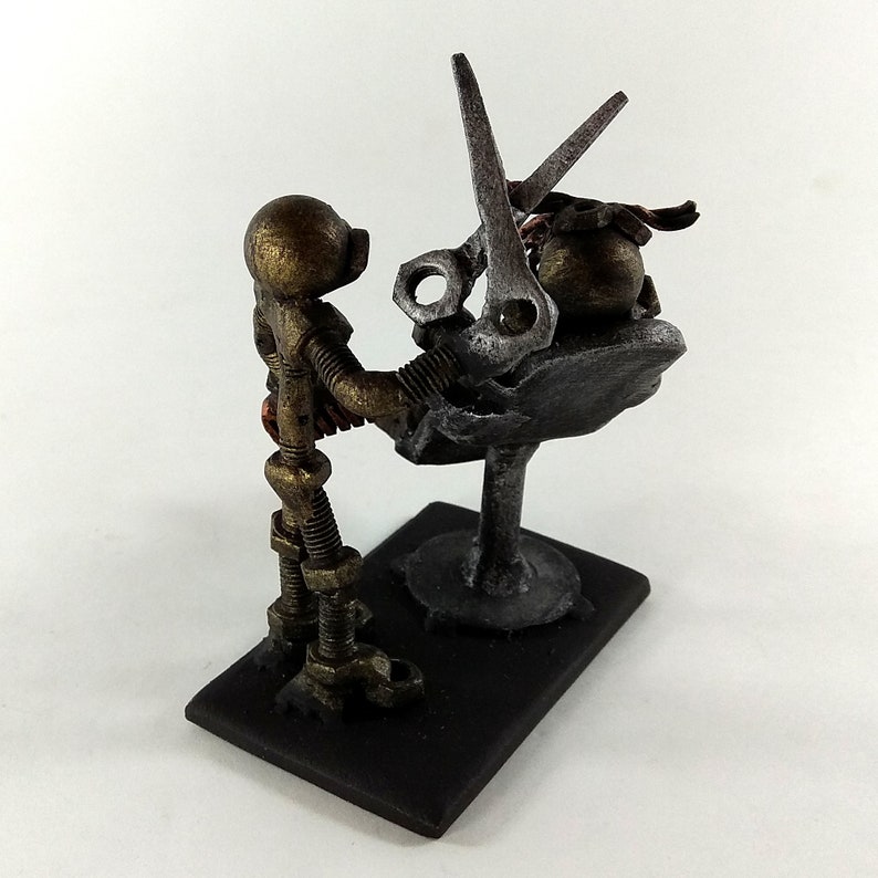 Metal Sculpture Barber Hairdreser Model Recycled Art Gift for Etsy