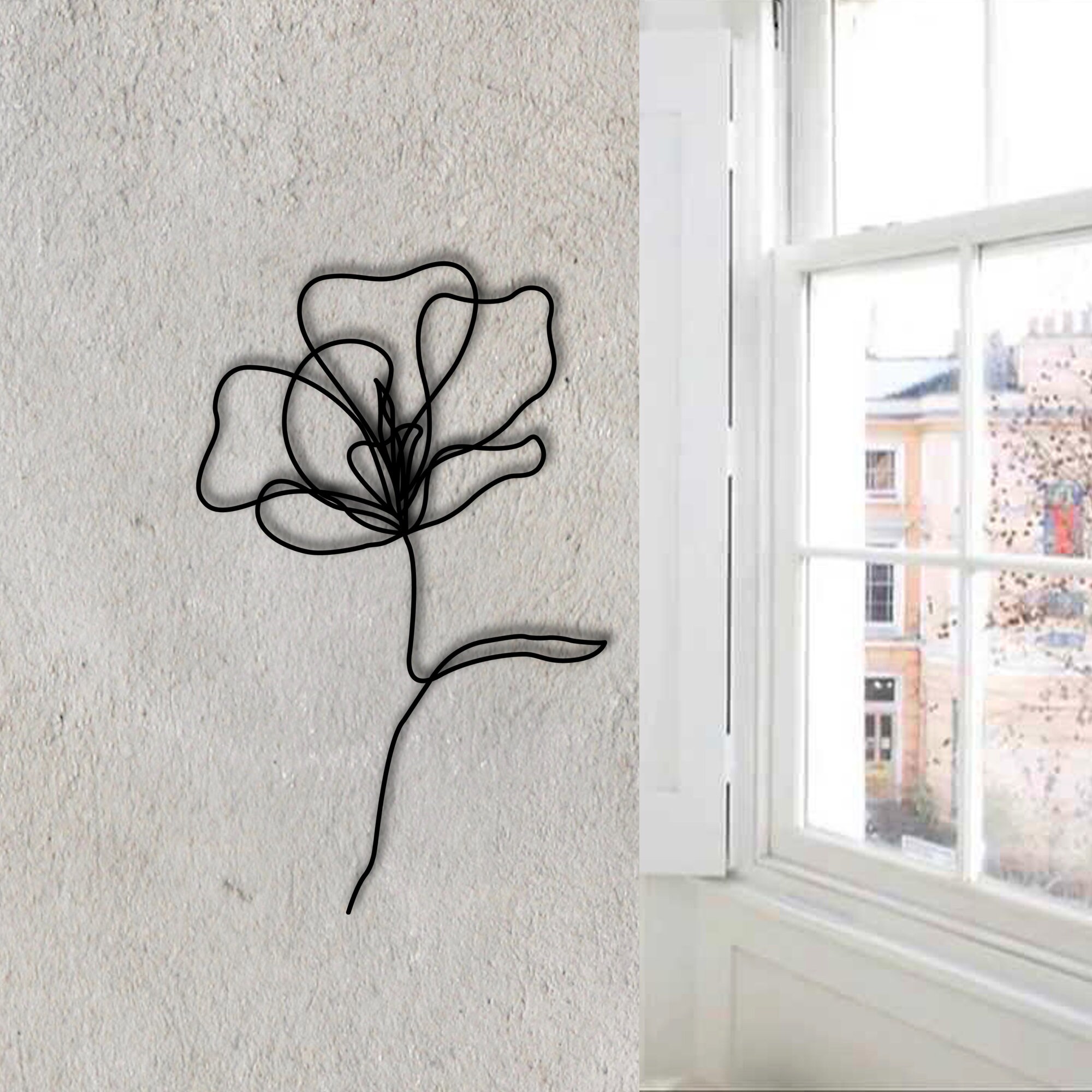 Wire Art Flower Wall Mounted Etsy