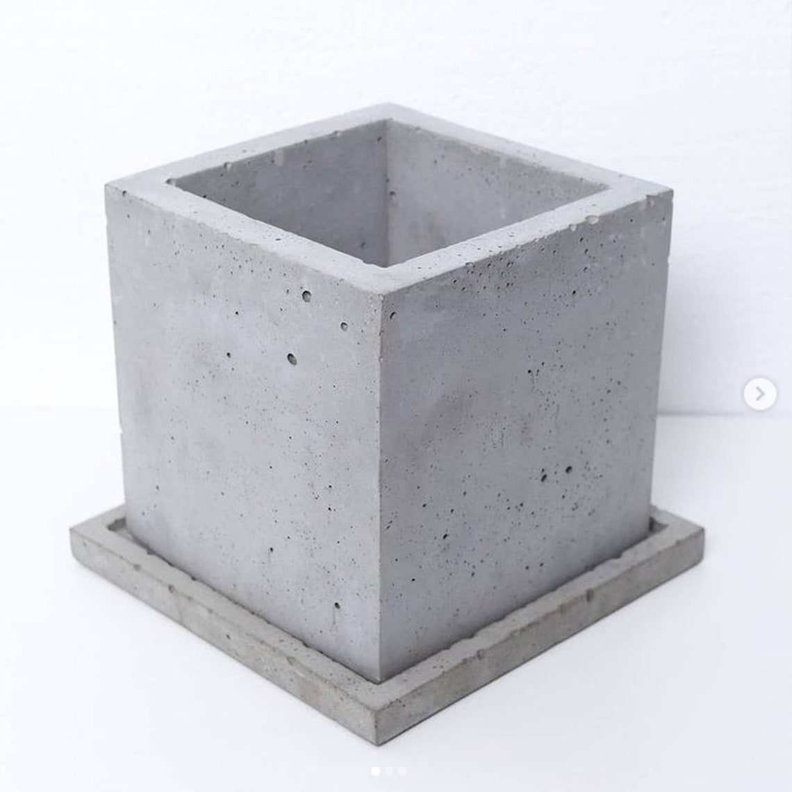 Square concrete planter cement pot Etsy