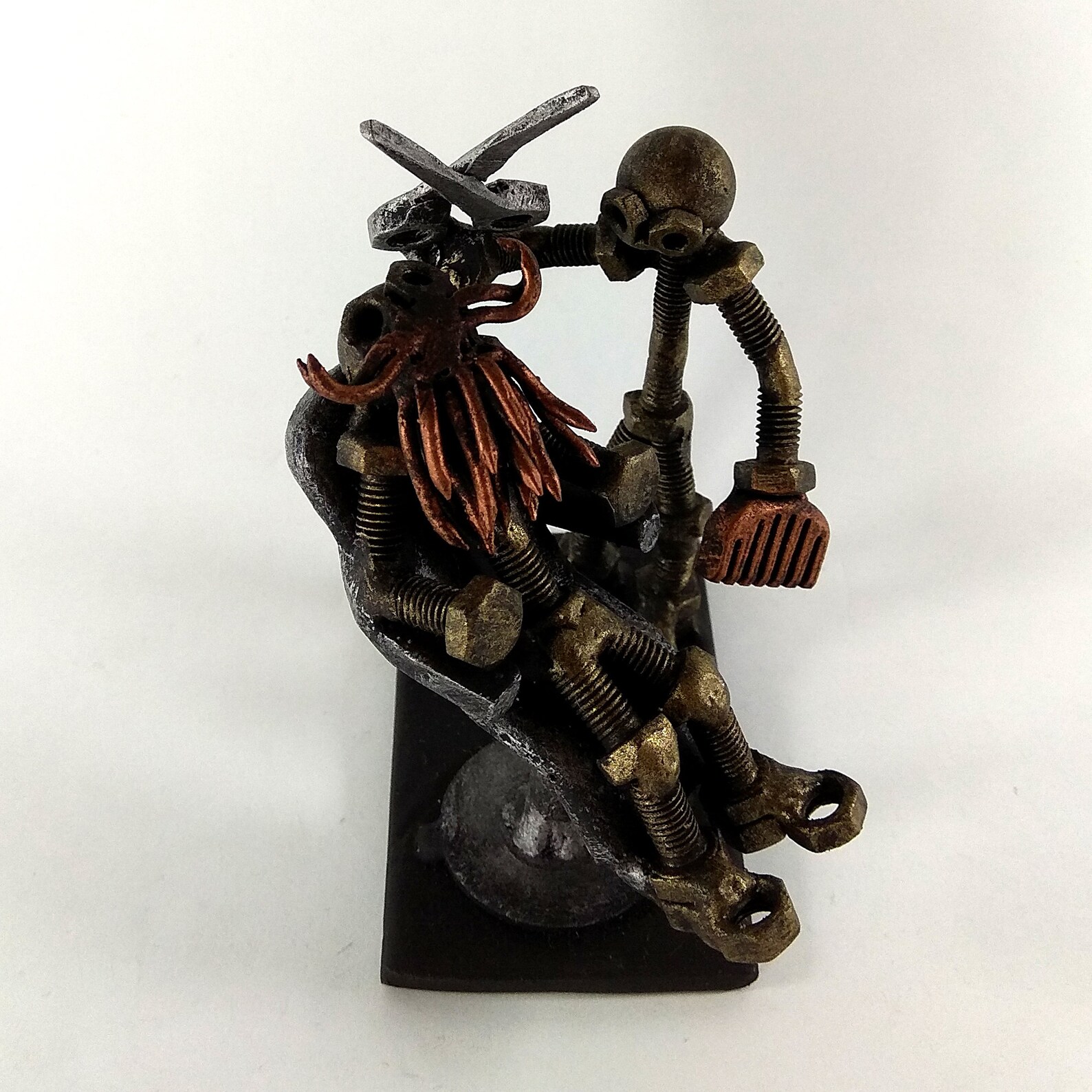 Metal Sculpture Barber Hairdreser Model Recycled Art Gift for Etsy