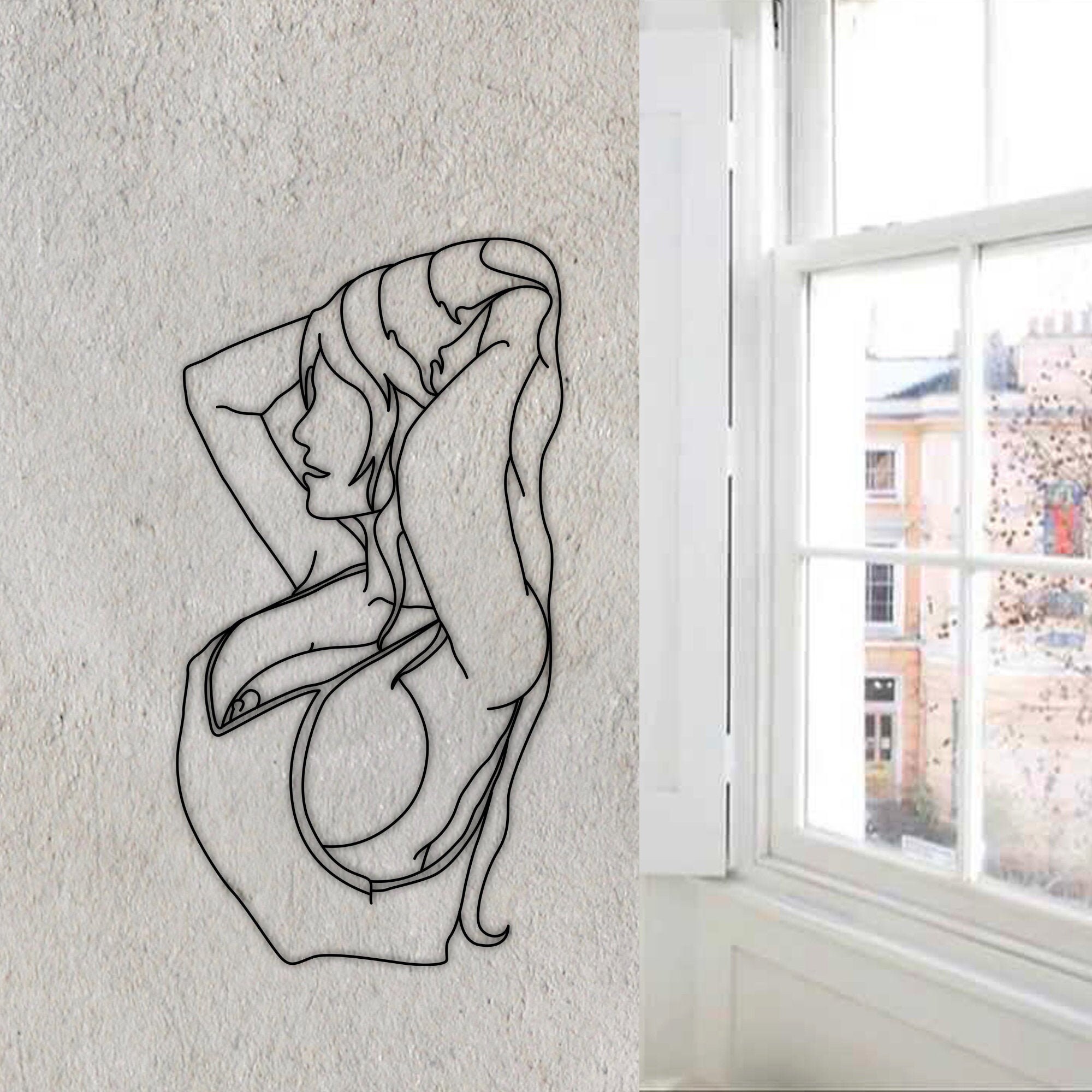 Wire Art Sexy Woman Silhouette Wall Mounted Decor | Etsy