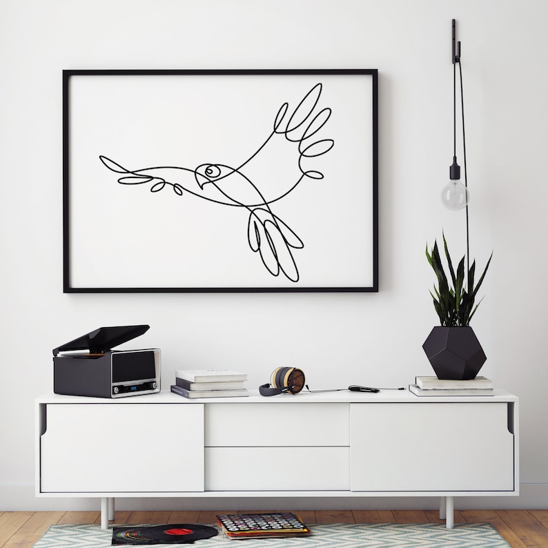 Printable art Parrot Digital Jpeg AI Svg Png Eps Pdf Wall decor one line drawing minimalist