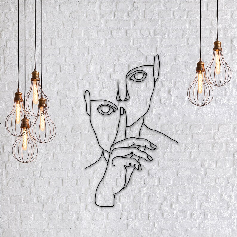 Wire art face abstract style wall decor Etsy