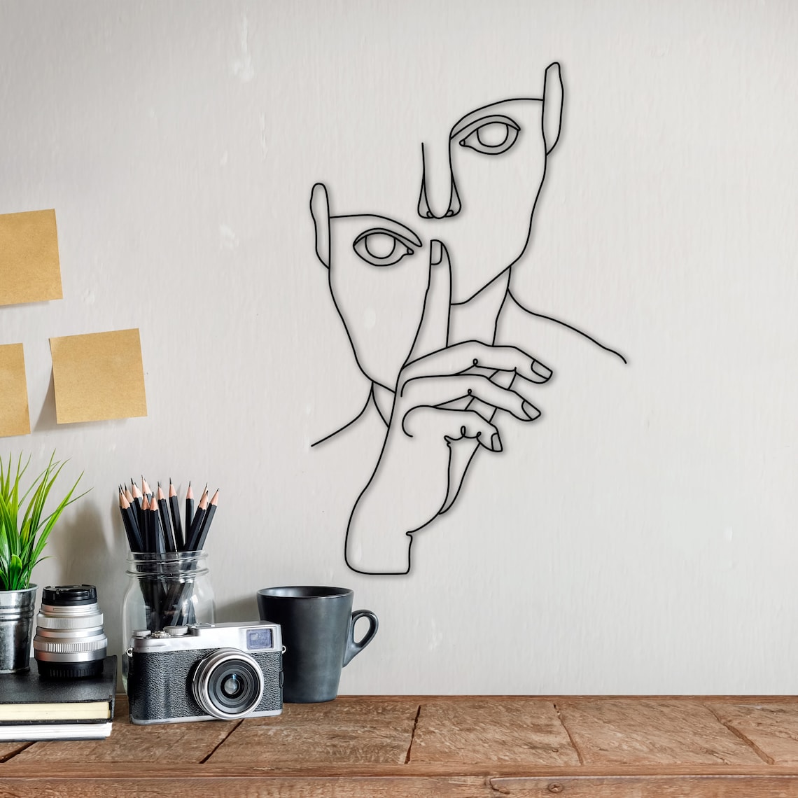 Wire art face abstract style wall decor Etsy