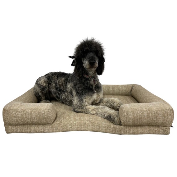Bolster Style Dog Bed Memory Foam Multiple Sizes Brown Etsy