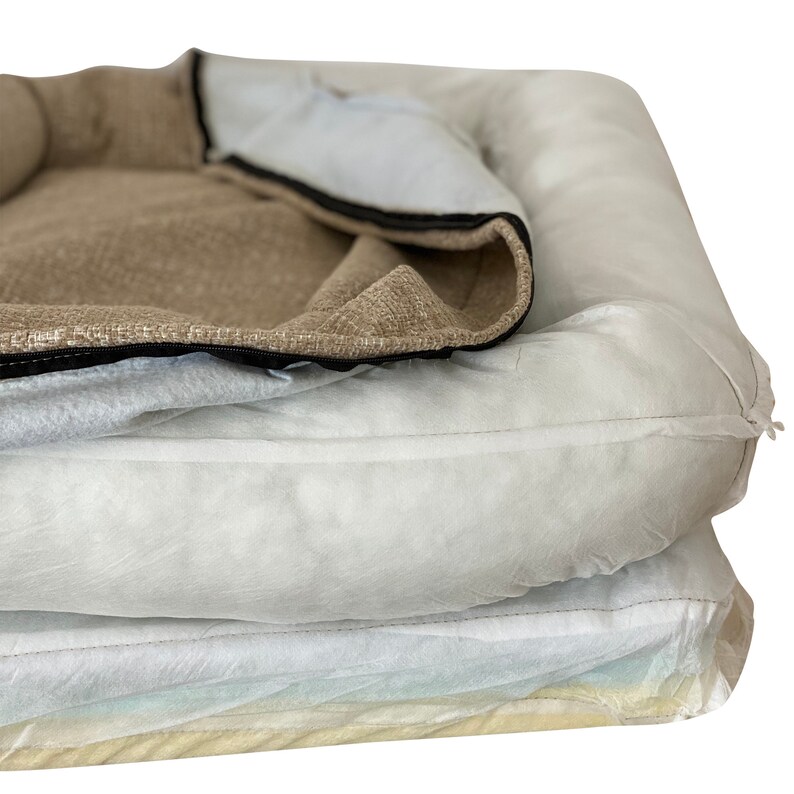 Bolster Style Dog Bed Memory Foam Multiple Sizes Brown Etsy