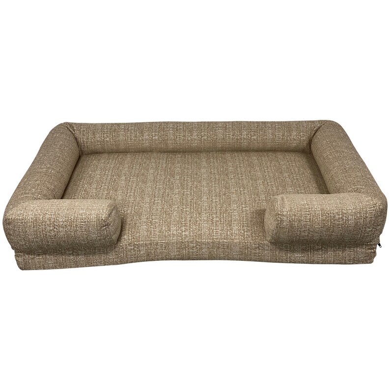 Bolster Style Dog Bed Memory Foam Multiple Sizes Brown Etsy