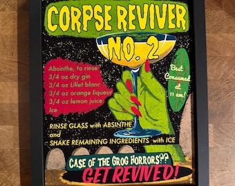Corpse Reviver No. 2 | Vintage Cocktail Recipe | 8"x10" Print