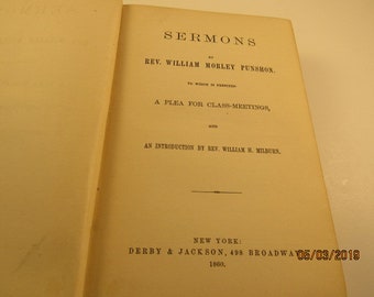 1860 Sermons by Rev. Punshon: Methodist Class-Meetings & Introduction