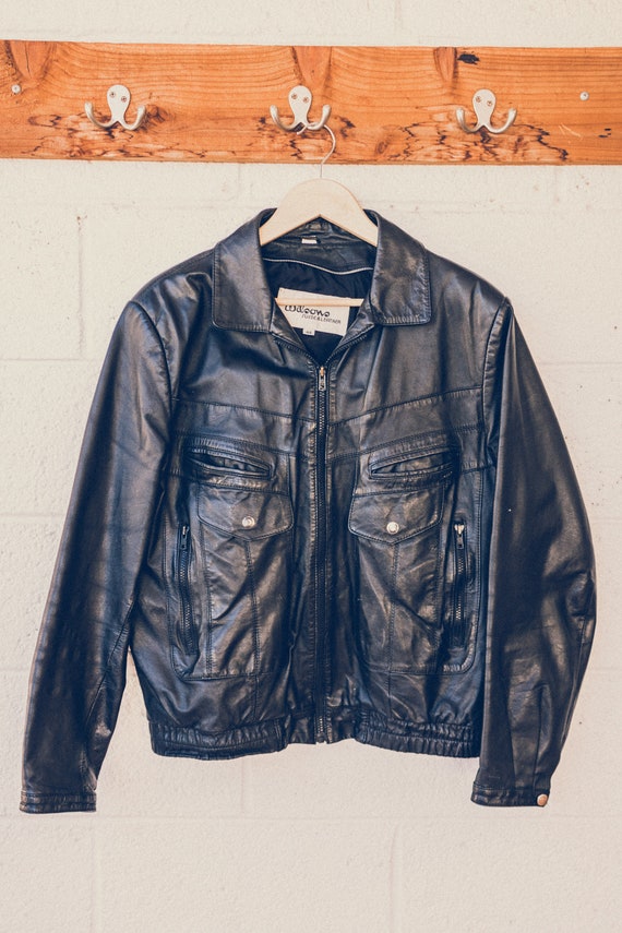 Vintage Wilsons Black Leather Jacket - Vintage Jac