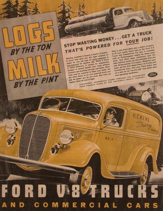 Vintage Ford Truck Magazine Ad Vintage Magazine Ads Old Magazine Car Ads Ford V8 Trucks Ad