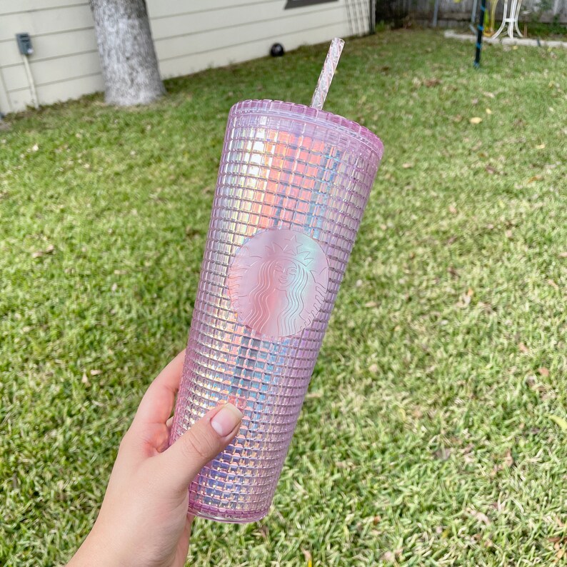 starbucks burgundy grid tumbler