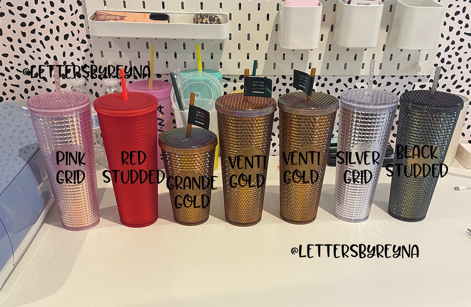 starbucks burgundy grid tumbler