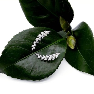 Pendientes Ear Cuff trepadores de plata de ley Espiga
