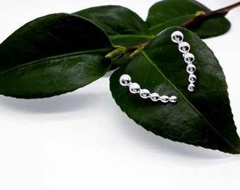 Ear Cuff Climber Earrings in Sterling Silver Balls