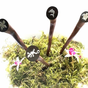 Hair sticks with metal