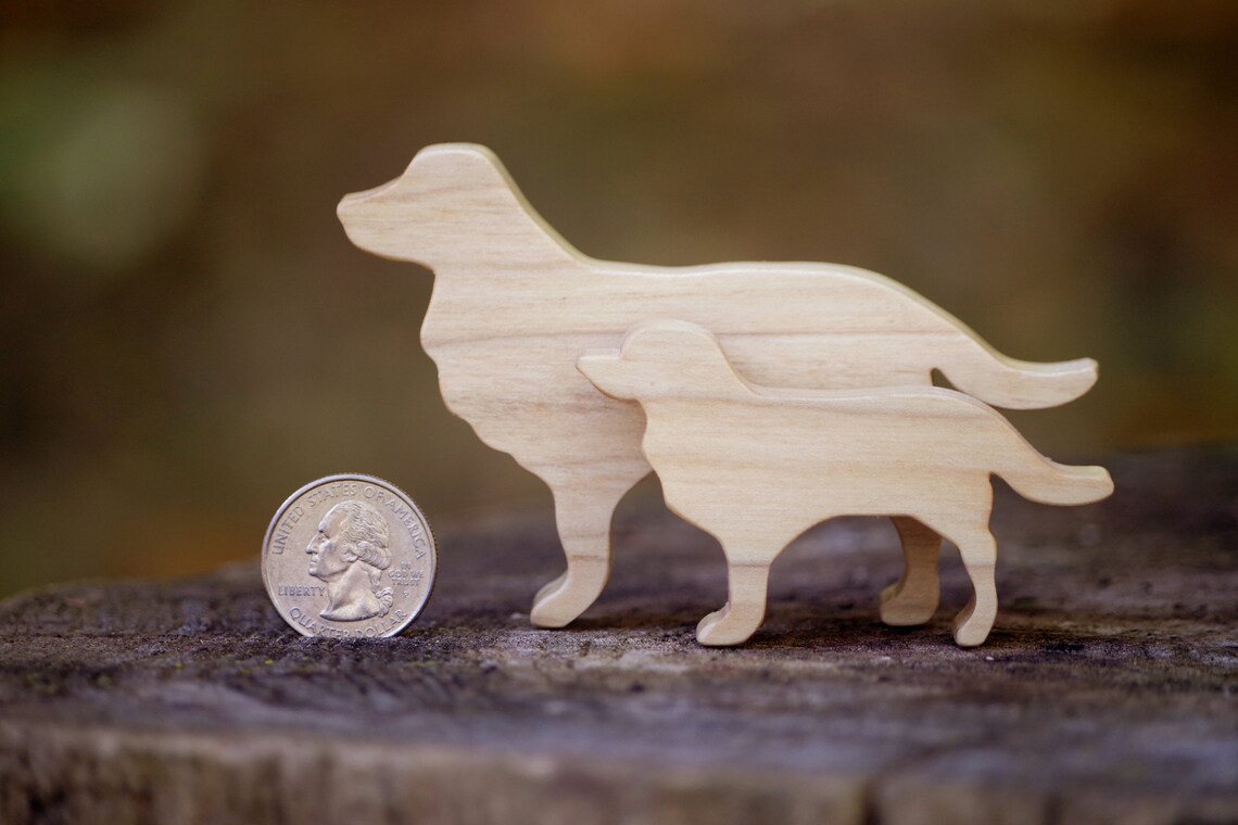 Miniature Wood Golden Retriever Figurine Pet Keepsake Loss Etsy