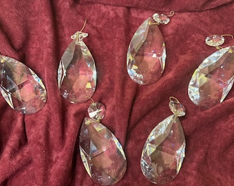 Vintage-Kronleuchterkristalle/Prismen, 6er-Set