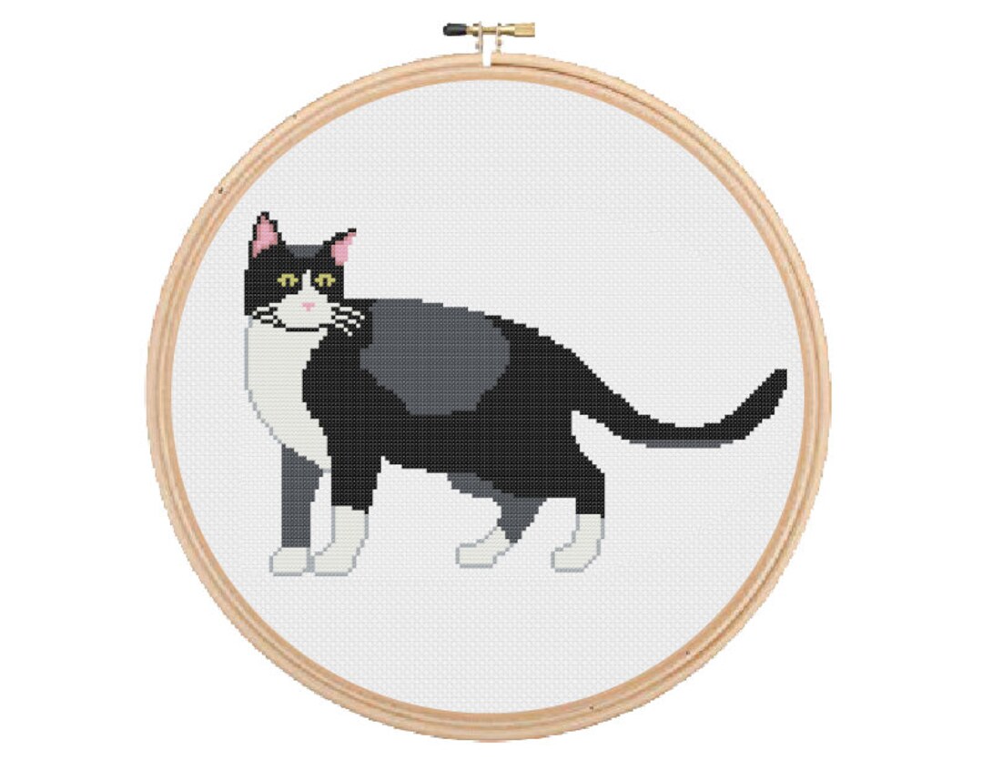 Tuxedo Cat Cross Stitch Pattern Etsy