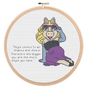 Miss Piggy Funny Style Quote Muppets Cross Stitch Pattern