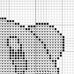 Puede incluir: Patr&oacute;n de punto de cruz en blanco y negro con una variedad de formas, incluyendo c&iacute;rculos, estrellas y tri&aacute;ngulos.