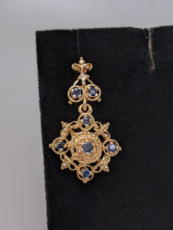 Victorian Style Sapphire Earrings - image 2