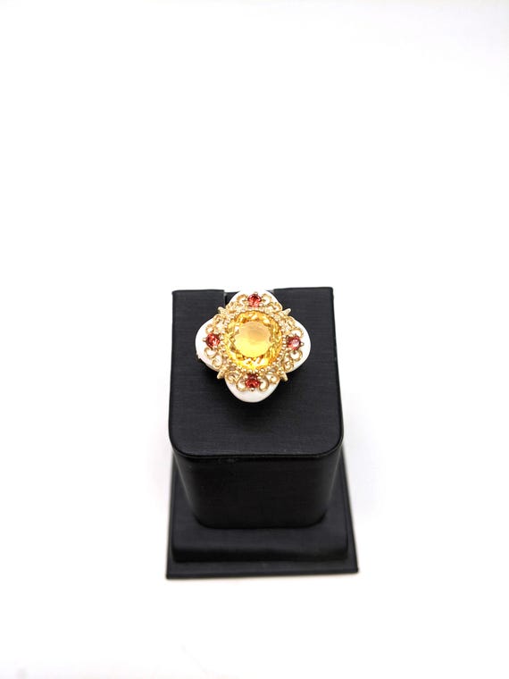 Vintage Citrine Statement Ring - image 3