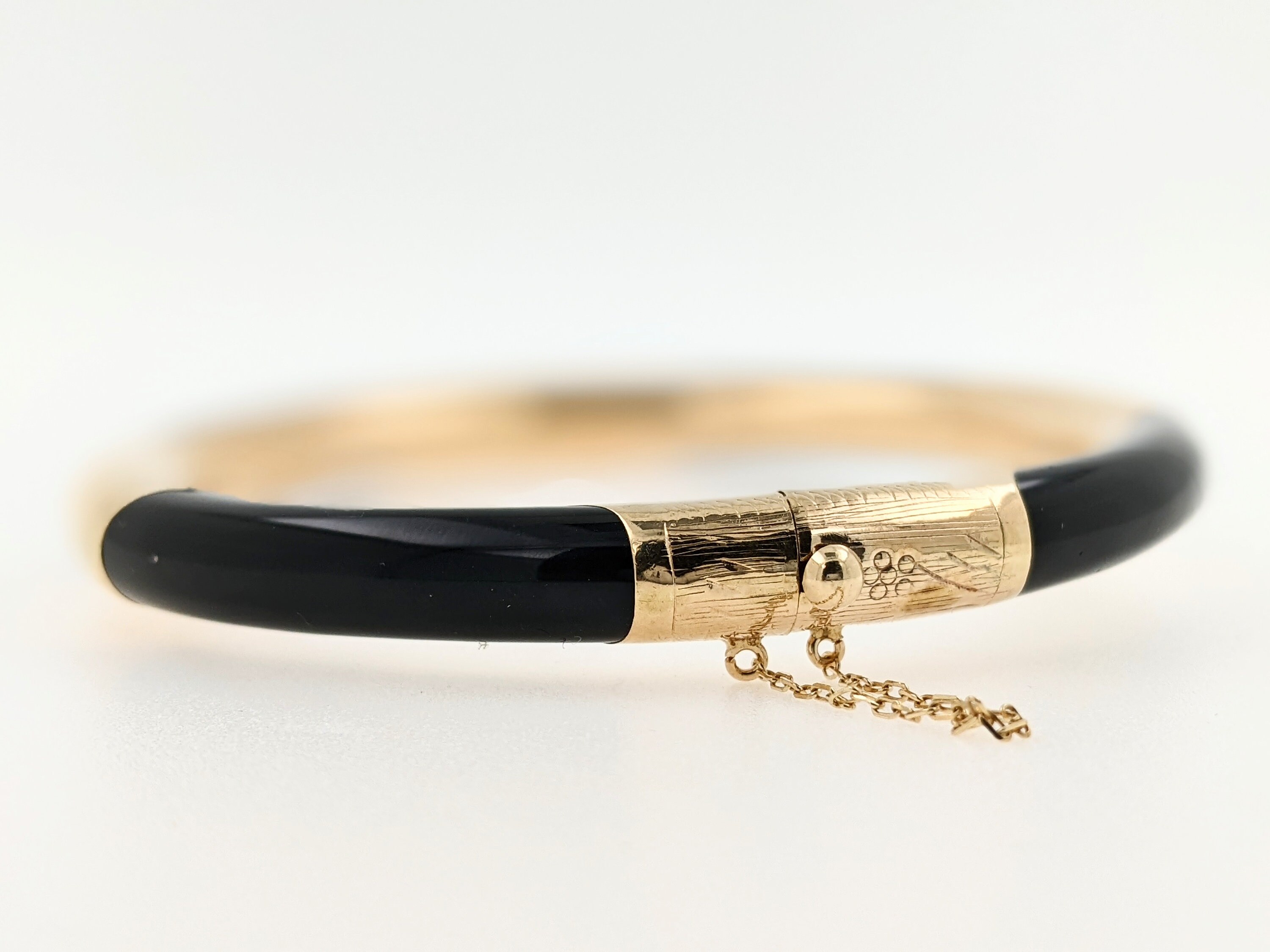 驚きの値段での商品をすべて 14kt Gold Etsy - Bracelet Hinged Onyx Black その他