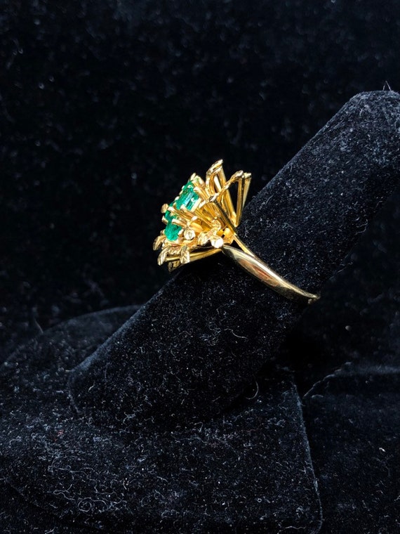 Victorian Emerald Ring 18K Yellow Gold - image 4