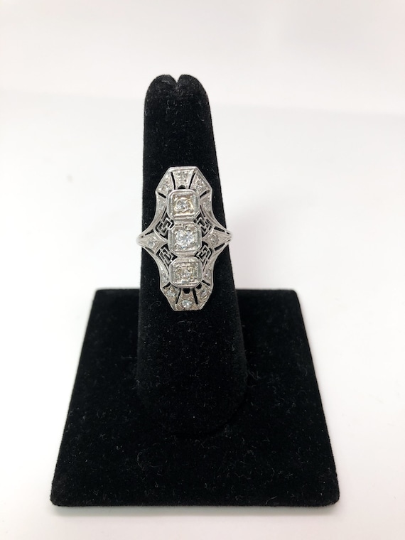 Three Stone Art Deco Ring