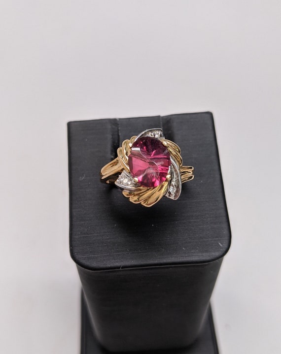 Fantasy Tourmaline Ring 10K Yellow Gold