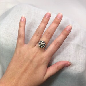 Vintage Diamond and Sapphire 14K White Gold Ring image 4