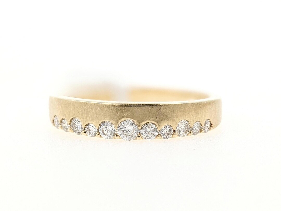 Split Ridge Ring Diamond Ridge Ring Unique Satin Finish Diamond .25 10kt - Etsy