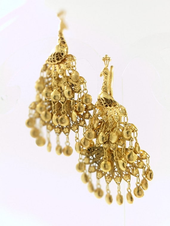 18kt Peacock Earrings - image 4