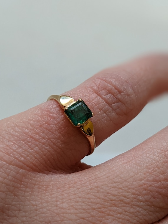 vintage Emerald Ring Yellow Gold - image 2