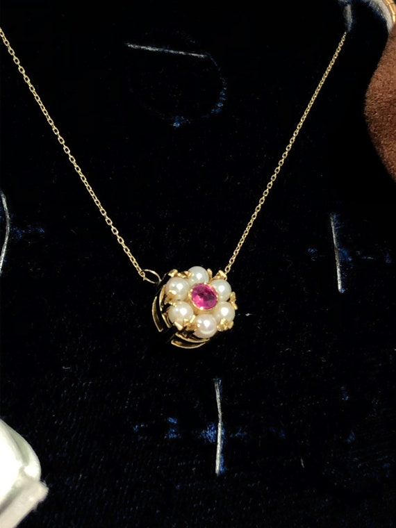 Victorian Ruby 18k Yellow Gold Necklace